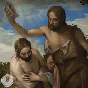 Contemplamos o batismo de Jesus no Rio Jordão