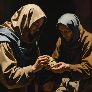 Ilustração de mãos oferecendo ajuda discretamente, simbolizando caridade em segredo