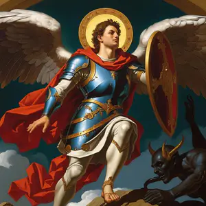 São Miguel Arcanjo em combate celestial
