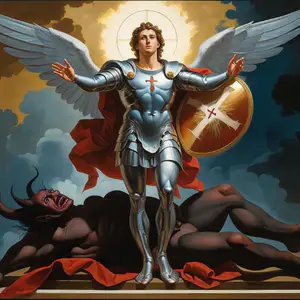 São Miguel Arcanjo em combate celestial