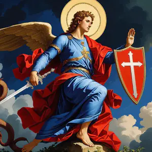 São Miguel Arcanjo em combate celestial