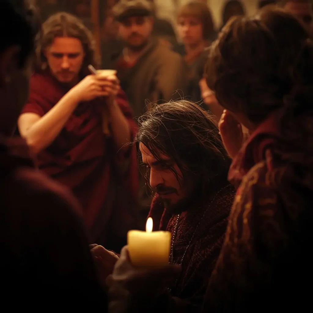 Fiéis católicos participando de celebração da Semana Santa com velas acesas durante a Vigília Pascal
